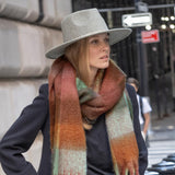 C.C Fall Winter Solid and Multicolored Woven Knit Scarf for Women