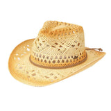 C.C Ombre Open Weave Cowbay Hat with Braided Trim