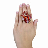 NYFASHION101 Women's Teardrop Stone Studs Fashion Stretch Ring