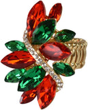 NYFASHION101 Women's Vine Marquis Stone Stud Fashion Stretch Ring