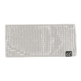 C.C Sequin Headwrap for Women - Stretchable Soft Warm Knit Winter Headband Ear Warmer (Hot Pink)
