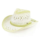 C.C Ombre Open Weave Cowbay Hat with Braided Trim