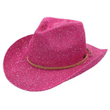 C.C Sparkly Sequin Cowboy Hat with Suede String Trim