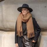 C.C Fall Winter Solid and Multicolored Woven Knit Scarf for Women