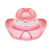 C.C Ombre Open Weave Cowbay Hat with Braided Trim
