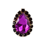 NYFASHION101 Women's Teardrop Stone Studs Fashion Stretch Ring