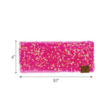 C.C Sequin Headwrap for Women - Stretchable Soft Warm Knit Winter Headband Ear Warmer (Hot Pink)