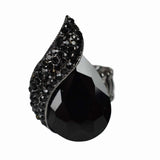 NYFASHION101 Women's Teardrop Stone Studs Fashion Stretch Ring