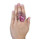 NYFASHION101 Women's Teardrop Stone Studs Fashion Stretch Ring