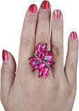 NYFASHION101 Women's Vine Marquis Stone Stud Fashion Stretch Ring