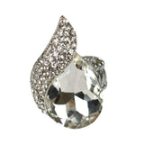 NYFASHION101 Women's Teardrop Stone Studs Fashion Stretch Ring