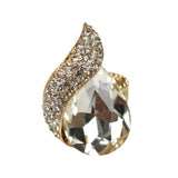 NYFASHION101 Women's Teardrop Stone Studs Fashion Stretch Ring