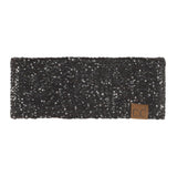 C.C Sequin Headwrap for Women - Stretchable Soft Warm Knit Winter Headband Ear Warmer (Hot Pink)