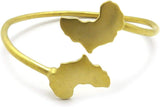 NYFASHION101 Smooth Africa Continent Pendant Brass Bangle