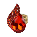 NYFASHION101 Women's Teardrop Stone Studs Fashion Stretch Ring