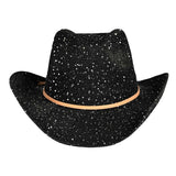 C.C Sparkly Sequin Cowboy Hat with Suede String Trim