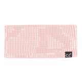 C.C Sequin Headwrap for Women - Stretchable Soft Warm Knit Winter Headband Ear Warmer (Hot Pink)