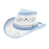 C.C Ombre Open Weave Cowbay Hat with Braided Trim