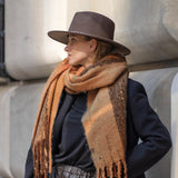 C.C Fall Winter Solid and Multicolored Woven Knit Scarf for Women