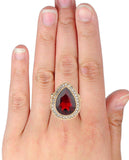 NYFASHION101 Women's Teardrop Stone Studs Fashion Stretch Ring