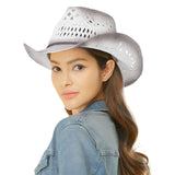 C.C Ombre Open Weave Cowbay Hat with Braided Trim