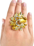 NYFASHION101 Women's Vine Marquis Stone Stud Fashion Stretch Ring