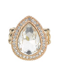 NYFASHION101 Women's Teardrop Stone Studs Fashion Stretch Ring