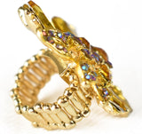 NYFASHION101 Women's Vine Marquis Stone Stud Fashion Stretch Ring