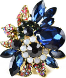 NYFASHION101 Women's Vine Marquis Stone Stud Fashion Stretch Ring
