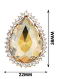NYFASHION101 Women's Teardrop Stone Studs Fashion Stretch Ring