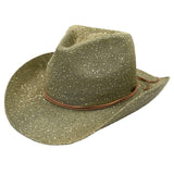 C.C Sparkly Sequin Cowboy Hat with Suede String Trim