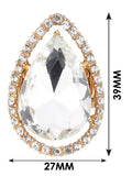 NYFASHION101 Women's Teardrop Stone Studs Fashion Stretch Ring