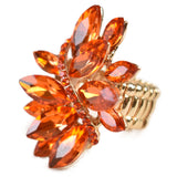 NYFASHION101 Women's Vine Marquis Stone Stud Fashion Stretch Ring