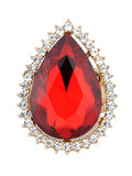 NYFASHION101 Women's Teardrop Stone Studs Fashion Stretch Ring