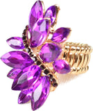 NYFASHION101 Women's Vine Marquis Stone Stud Fashion Stretch Ring