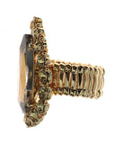 NYFASHION101 Women's Teardrop Stone Studs Fashion Stretch Ring