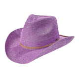 C.C Sparkly Sequin Cowboy Hat with Suede String Trim