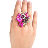 NYFASHION101 Women's Vine Marquis Stone Stud Fashion Stretch Ring