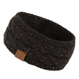 C.C Winter Fuzzy Fleece Lined Thick Knitted Diagonal Stripes Criss-Cross Pattern Headband Headwrap (HW-2060)