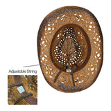 C.C Ombre Open Weave Cowbay Hat with Braided Trim