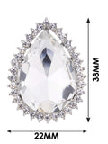 NYFASHION101 Women's Teardrop Stone Studs Fashion Stretch Ring