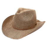 C.C Sparkly Sequin Cowboy Hat with Suede String Trim