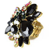 NYFASHION101 Women's Vine Marquis Stone Stud Fashion Stretch Ring