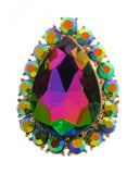 NYFASHION101 Women's Teardrop Stone Studs Fashion Stretch Ring