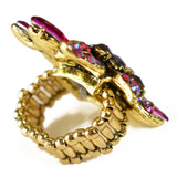 NYFASHION101 Women's Vine Marquis Stone Stud Fashion Stretch Ring