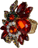 NYFASHION101 Women's Vine Marquis Stone Stud Fashion Stretch Ring