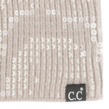C.C Sequin Headwrap for Women - Stretchable Soft Warm Knit Winter Headband Ear Warmer (Hot Pink)