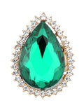 NYFASHION101 Women's Teardrop Stone Studs Fashion Stretch Ring
