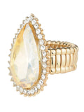 NYFASHION101 Women's Teardrop Stone Studs Fashion Stretch Ring