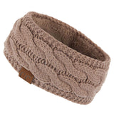 C.C Winter Fuzzy Fleece Lined Thick Knitted Diagonal Stripes Criss-Cross Pattern Headband Headwrap (HW-2060)
